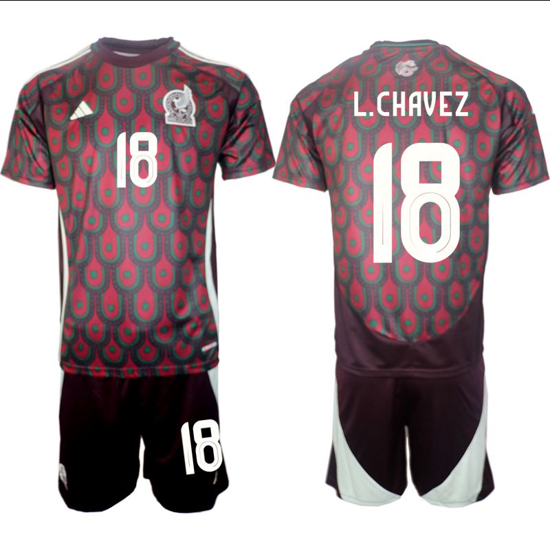 Men 2024-2025 Season Mexico home red 18 Soccer Jersey